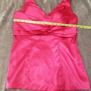 Hot Pink Criss Cross Front Dressy Tank